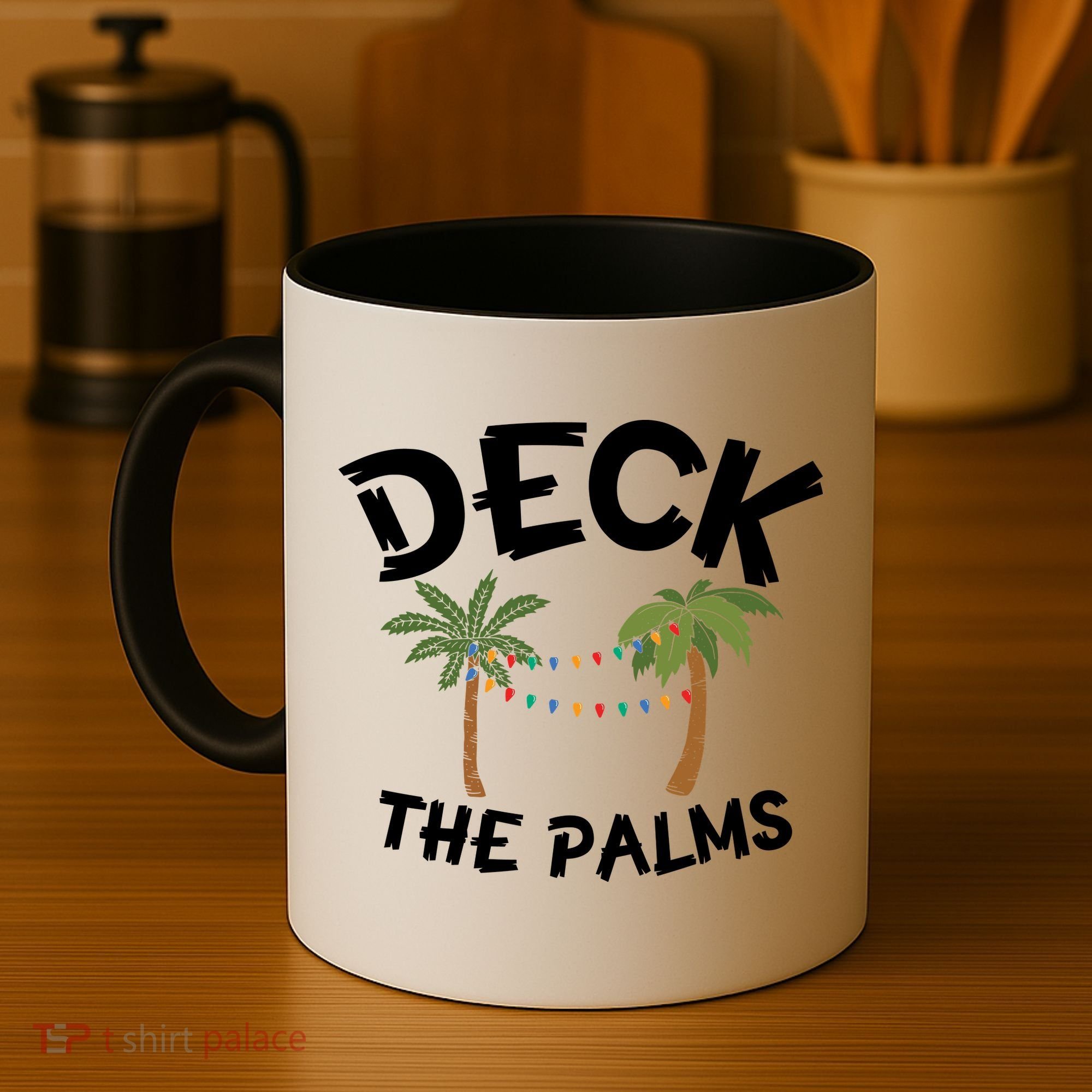 Tropical Christmas Deck The Palms Christmas In July Coffee Mug