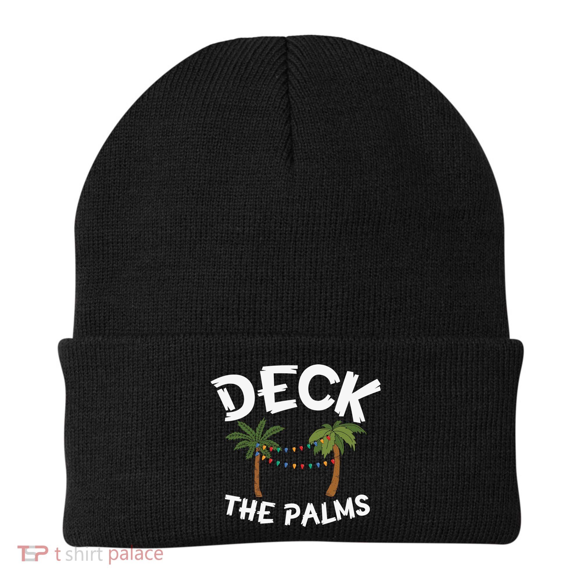 Tropical Christmas Deck The Palms Christmas In July Beanie