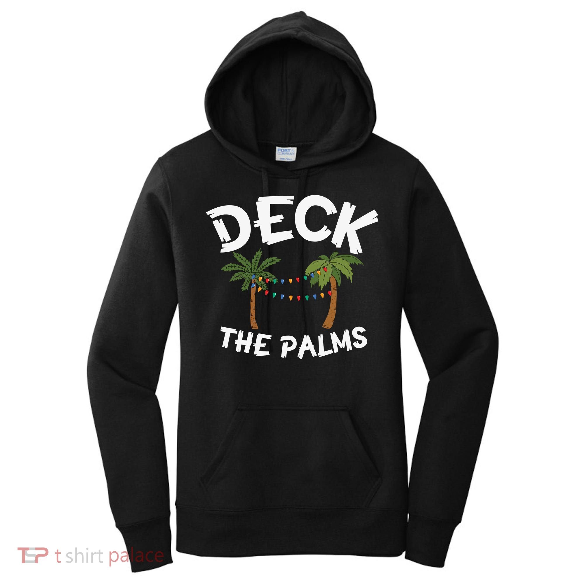 Tropical Christmas Deck The Palms Christmas In July Women's Hoodie