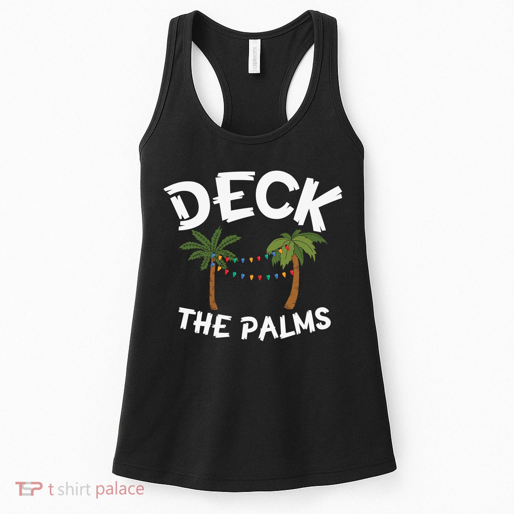 Tropical Christmas Deck The Palms Christmas In July Women's Tank Top