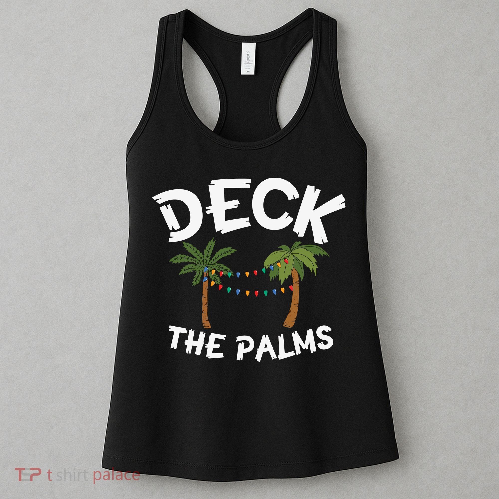 Tropical Christmas Deck The Palms Christmas In July Women's Tank Top