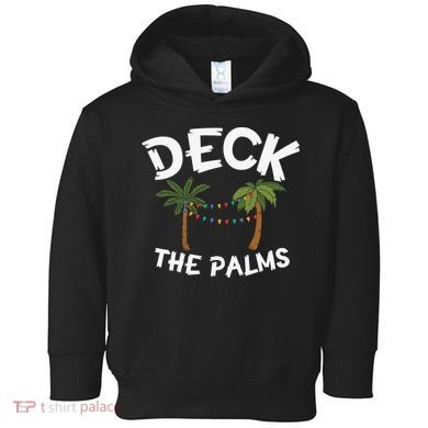 Tropical Christmas Deck The Palms Christmas In July Toddler Hoodie