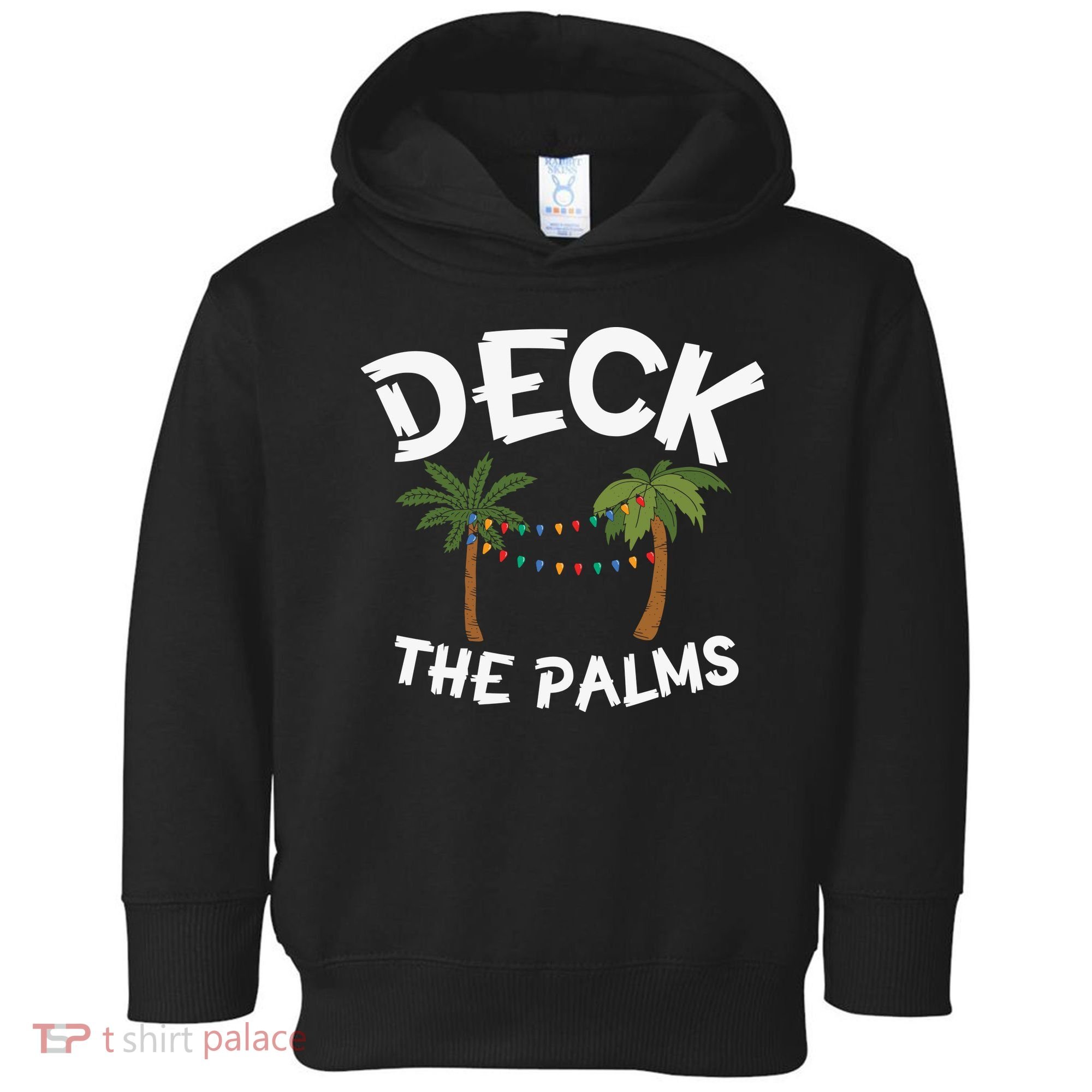 Tropical Christmas Deck The Palms Christmas In July Toddler Hoodie
