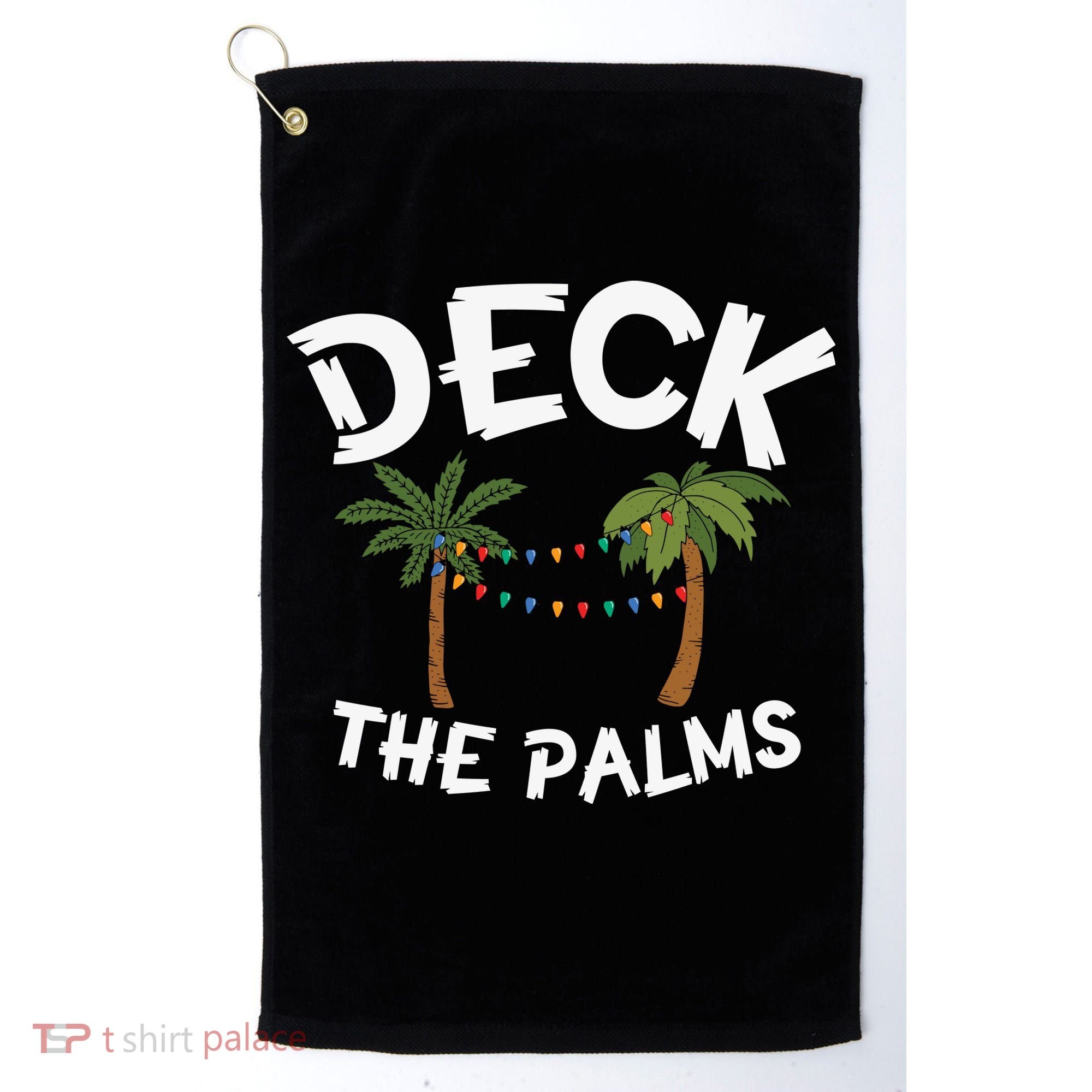 Tropical Christmas Deck The Palms Christmas In July Golf Towel
