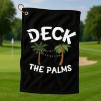 Tropical Christmas Deck The Palms Christmas In July Golf Towel thumb 1