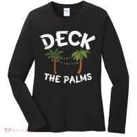 Tropical Christmas Deck The Palms Christmas In July Women's Long Sleeve Shirt thumb 0