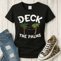 Tropical Christmas Deck The Palms Christmas In July Women's T-Shirt thumb 3