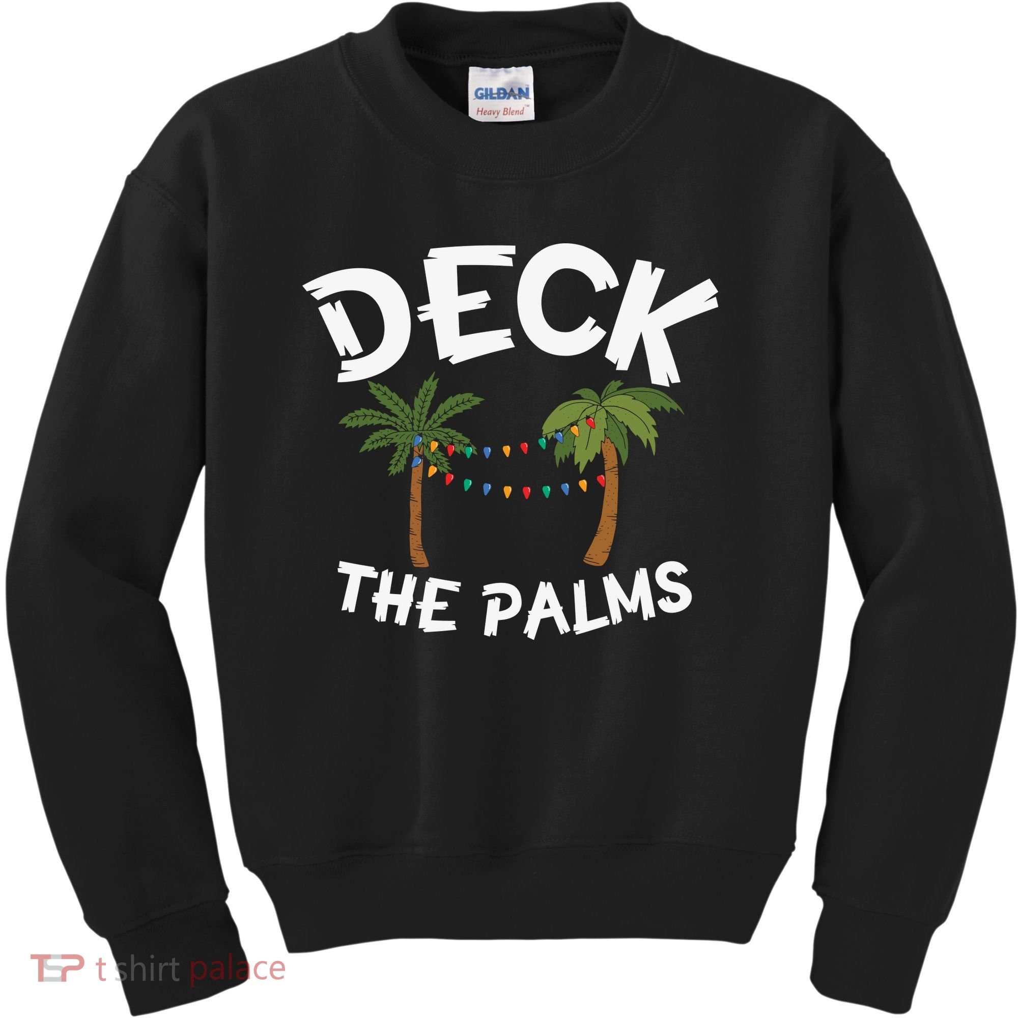 Tropical Christmas Deck The Palms Christmas In July Kids Sweatshirt