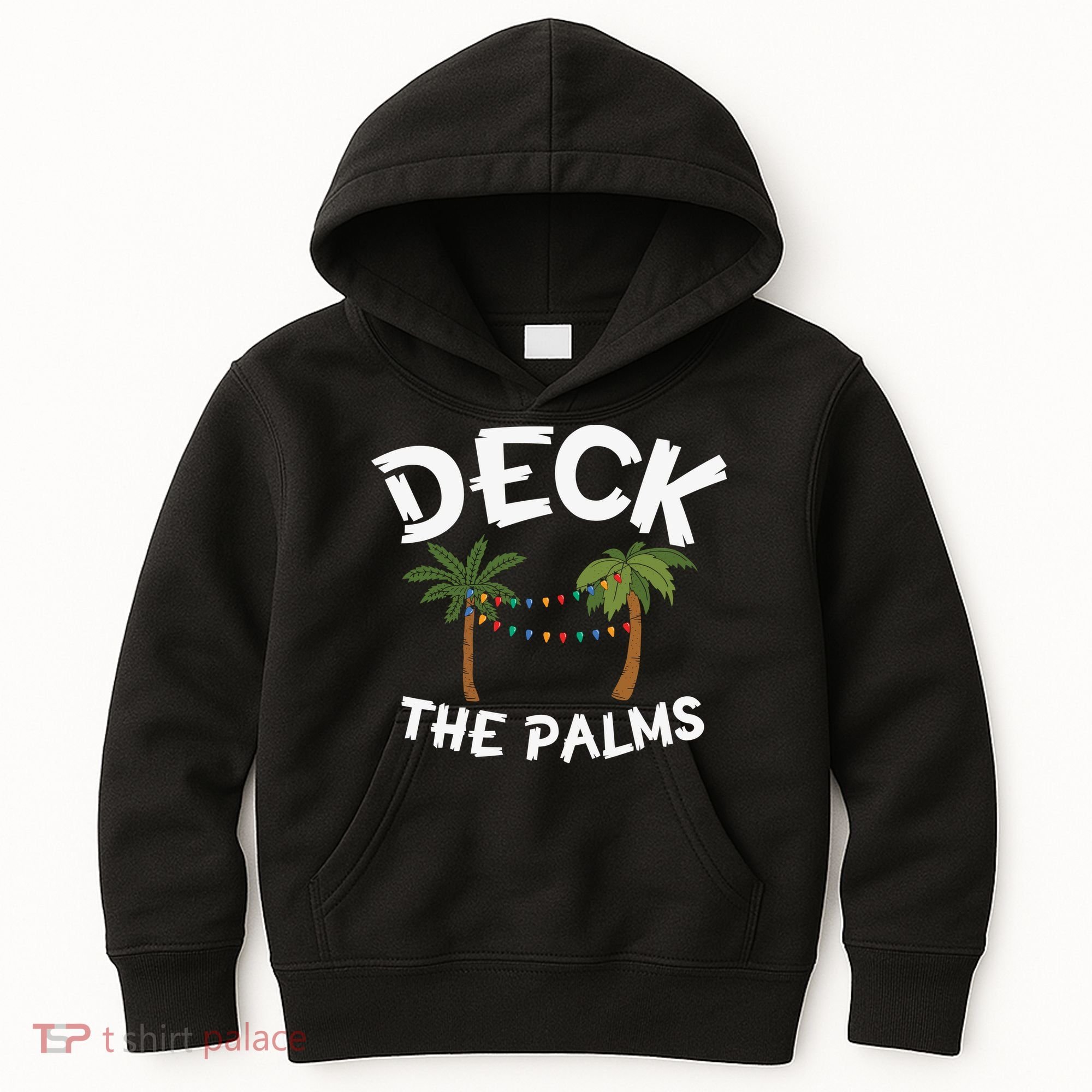 Tropical Christmas Deck The Palms Christmas In July Kids Hoodie