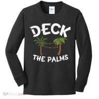 Tropical Christmas Deck The Palms Christmas In July Kids Long Sleeve Shirt thumb 0