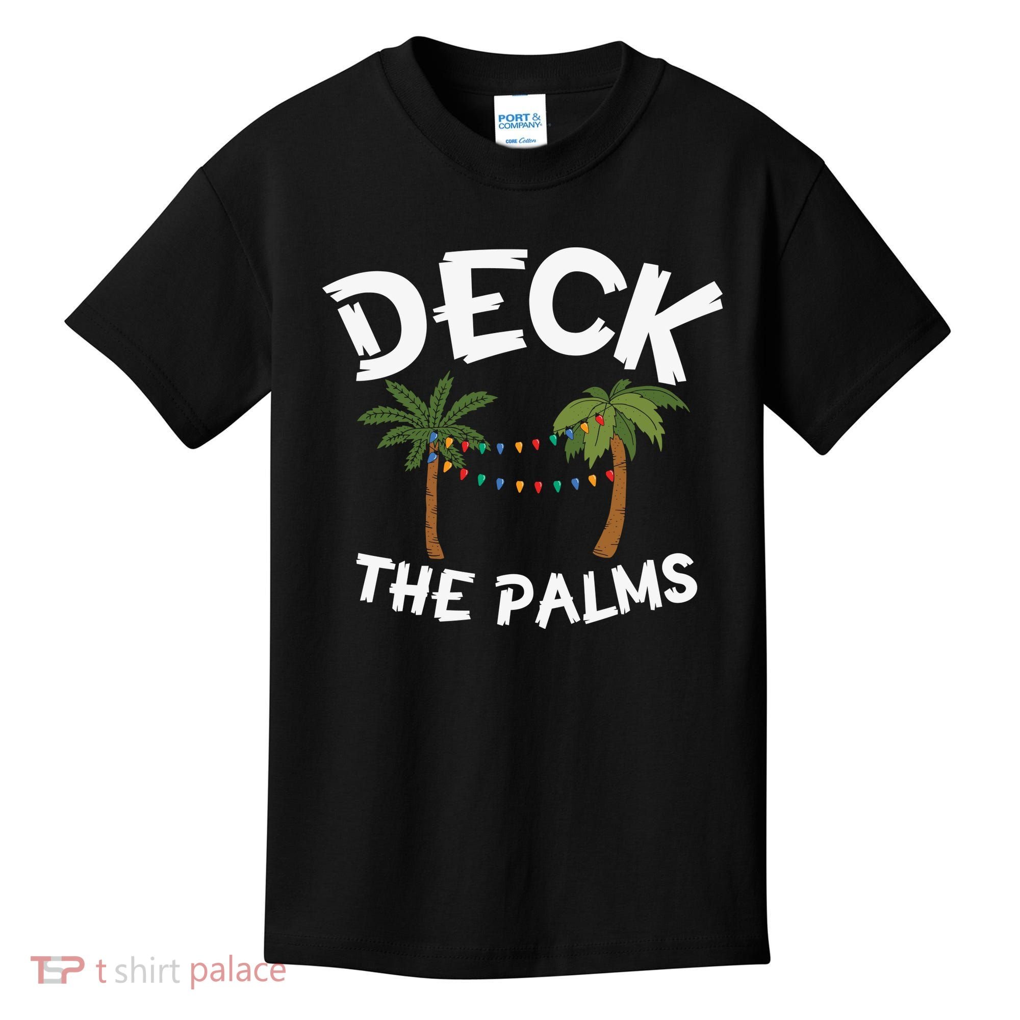 Tropical Christmas Deck The Palms Christmas In July Kids T-Shirt
