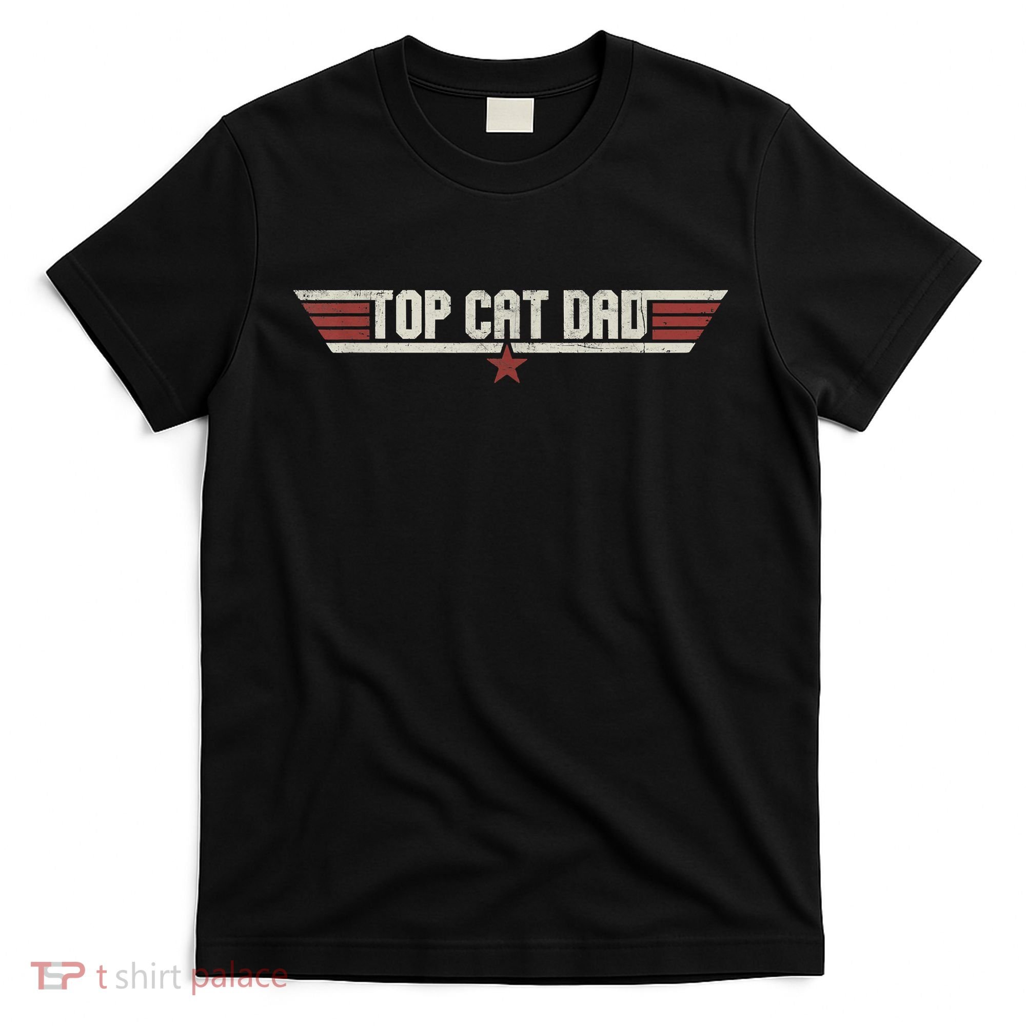 Top Cat Dad Funny Vintage 80's Gift Cat Father Father's Day T-Shirt