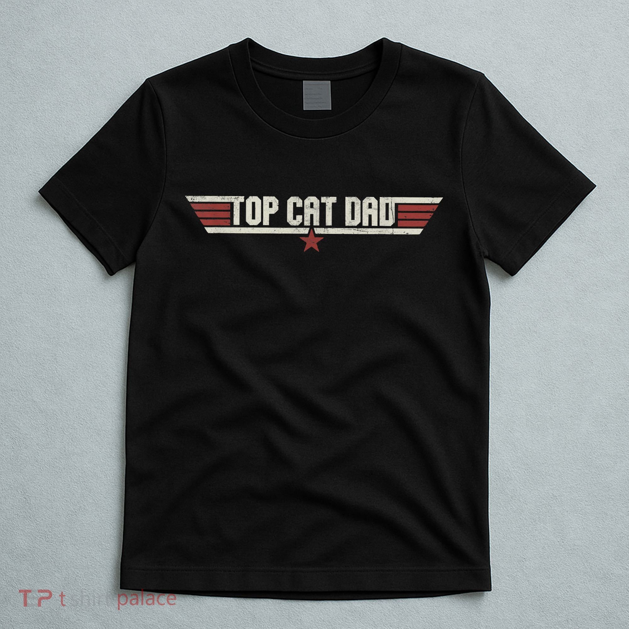 Top Cat Dad Funny Vintage 80's Gift Cat Father Father's Day T-Shirt