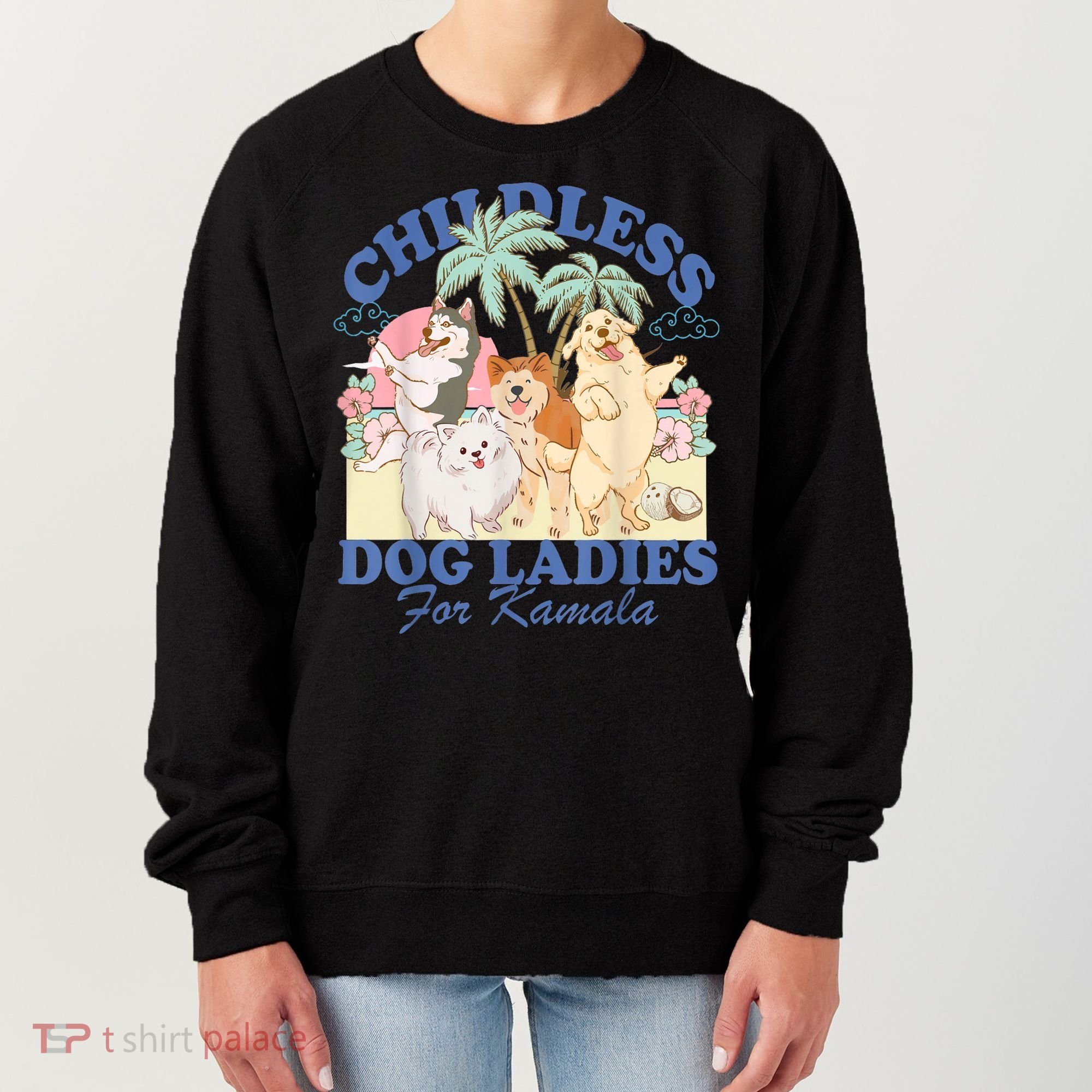 This Childless Dog Lady Is Voting Kamalaharris 2024 Women's Sweatshirt