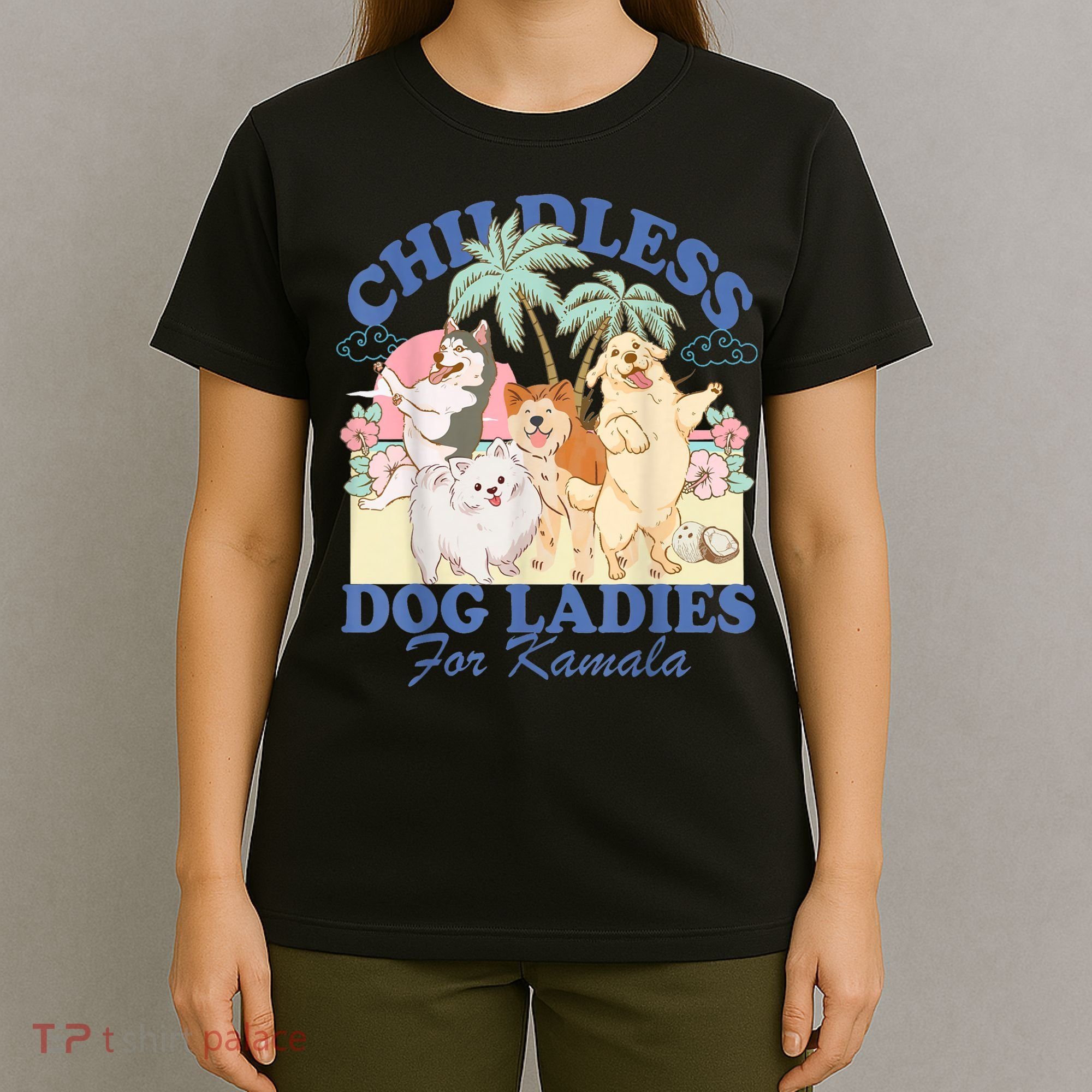 This Childless Dog Lady Is Voting Kamalaharris 2024 T-Shirt