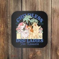 This Childless Dog Lady Is Voting Kamalaharris 2024 Coaster thumb 0