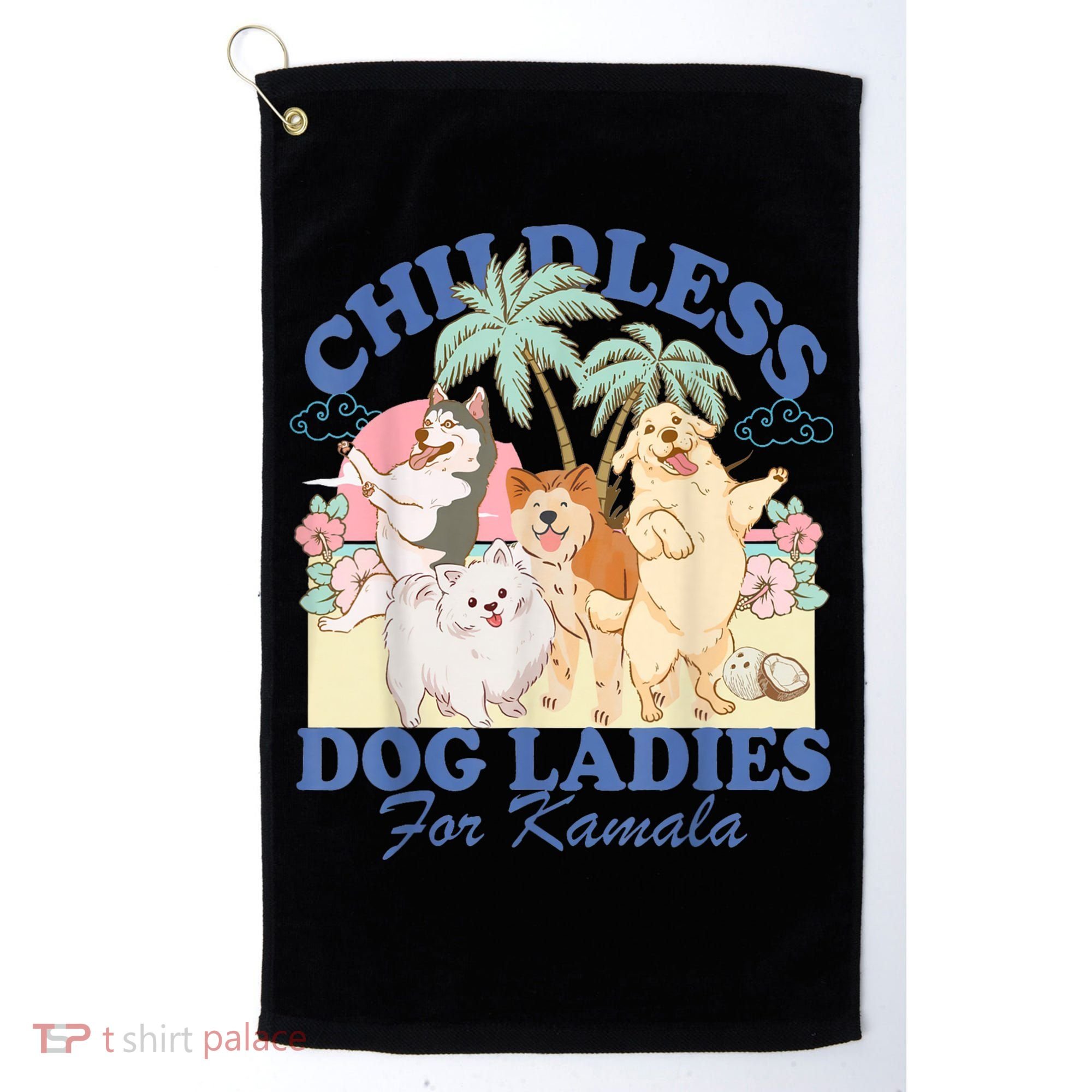 This Childless Dog Lady Is Voting Kamalaharris 2024 Golf Towel