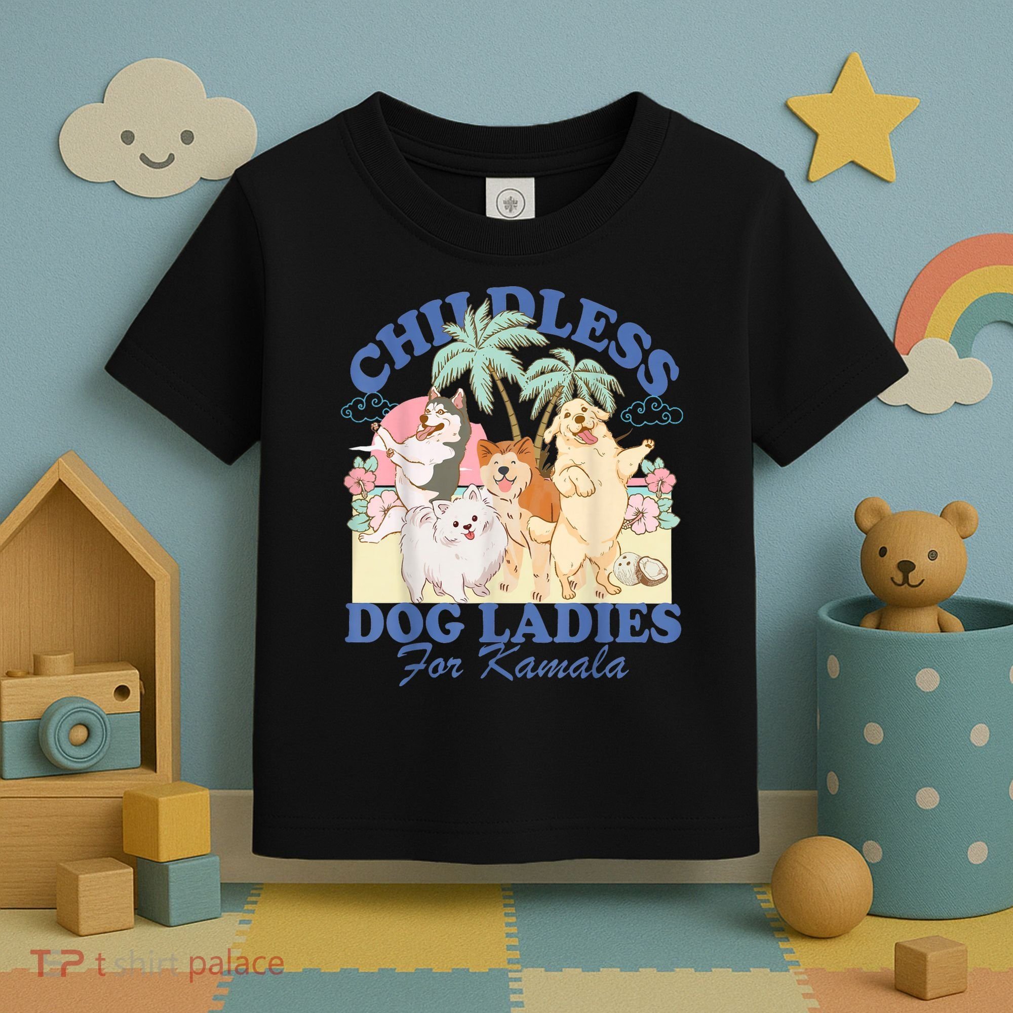 This Childless Dog Lady Is Voting Kamalaharris 2024 Toddler T-Shirt