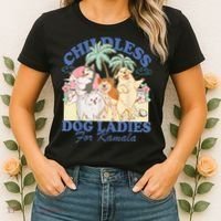 This Childless Dog Lady Is Voting Kamalaharris 2024 Women's T-Shirt thumb 2