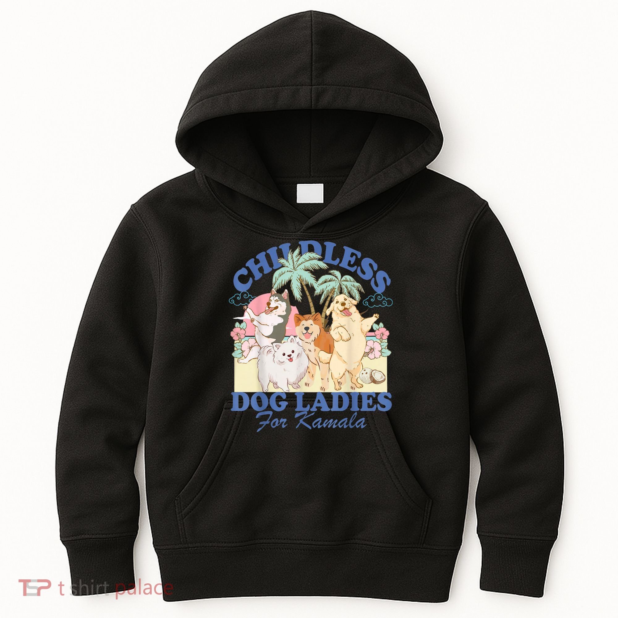 This Childless Dog Lady Is Voting Kamalaharris 2024 Kids Hoodie