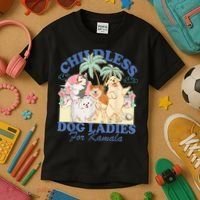 This Childless Dog Lady Is Voting Kamalaharris 2024 Kids T-Shirt thumb 3