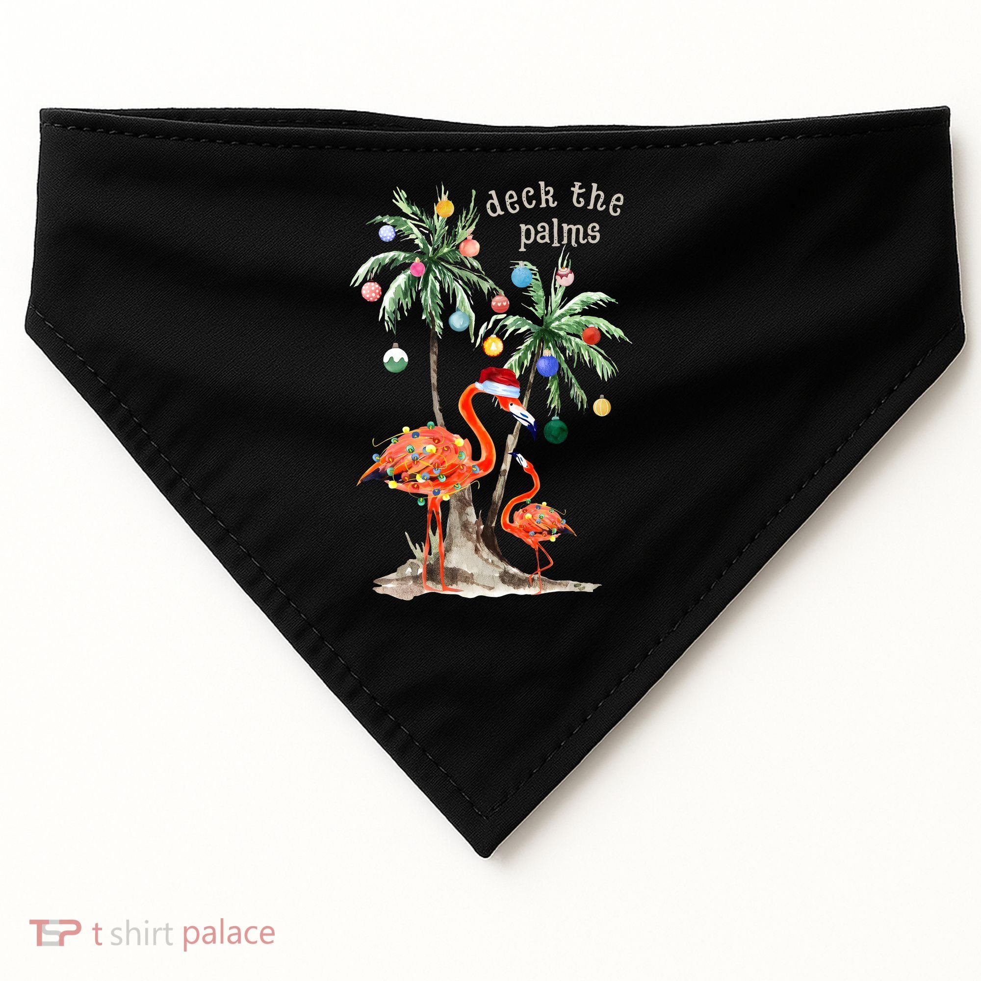 Tropical Christmas Deck The Palms Holiday Flamingo USA-Made Doggie Bandana