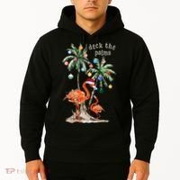 Tropical Christmas Deck The Palms Holiday Flamingo Hoodie thumb 2