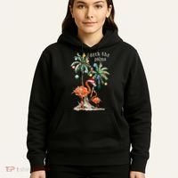 Tropical Christmas Deck The Palms Holiday Flamingo Hoodie thumb 5