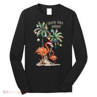 Tropical Christmas Deck The Palms Holiday Flamingo Long Sleeve Shirt thumb 0