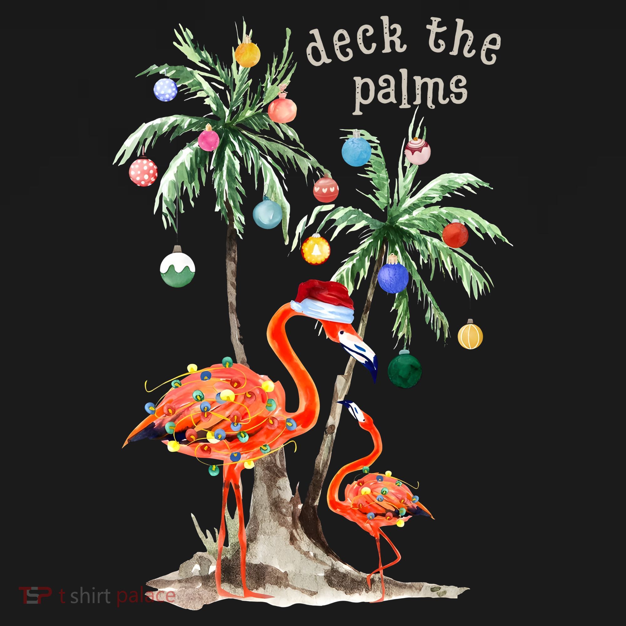 Tropical Christmas Deck The Palms Holiday Flamingo Apron