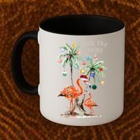 Tropical Christmas Deck The Palms Holiday Flamingo Coffee Mug thumb 2