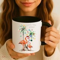 Tropical Christmas Deck The Palms Holiday Flamingo Coffee Mug thumb 3