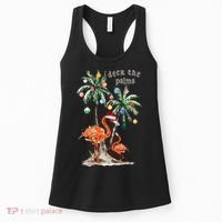 Tropical Christmas Deck The Palms Holiday Flamingo Women's Tank Top thumb 0