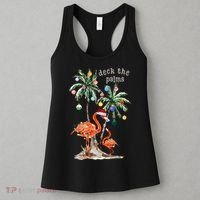Tropical Christmas Deck The Palms Holiday Flamingo Women's Tank Top thumb 3