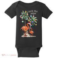 Tropical Christmas Deck The Palms Holiday Flamingo Baby Bodysuit thumb 0