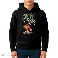 Tropical Christmas Deck The Palms Holiday Flamingo Kids Hoodie thumb 4