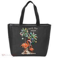 Tropical Christmas Deck The Palms Holiday Flamingo Tote Bag thumb 0