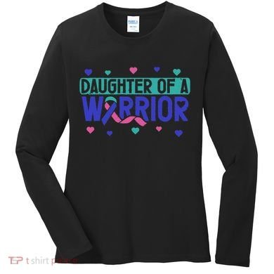 Thyroid Cancer Daughter Thyroid Disease Awareness Warrior Women's Long Sleeve Shirt