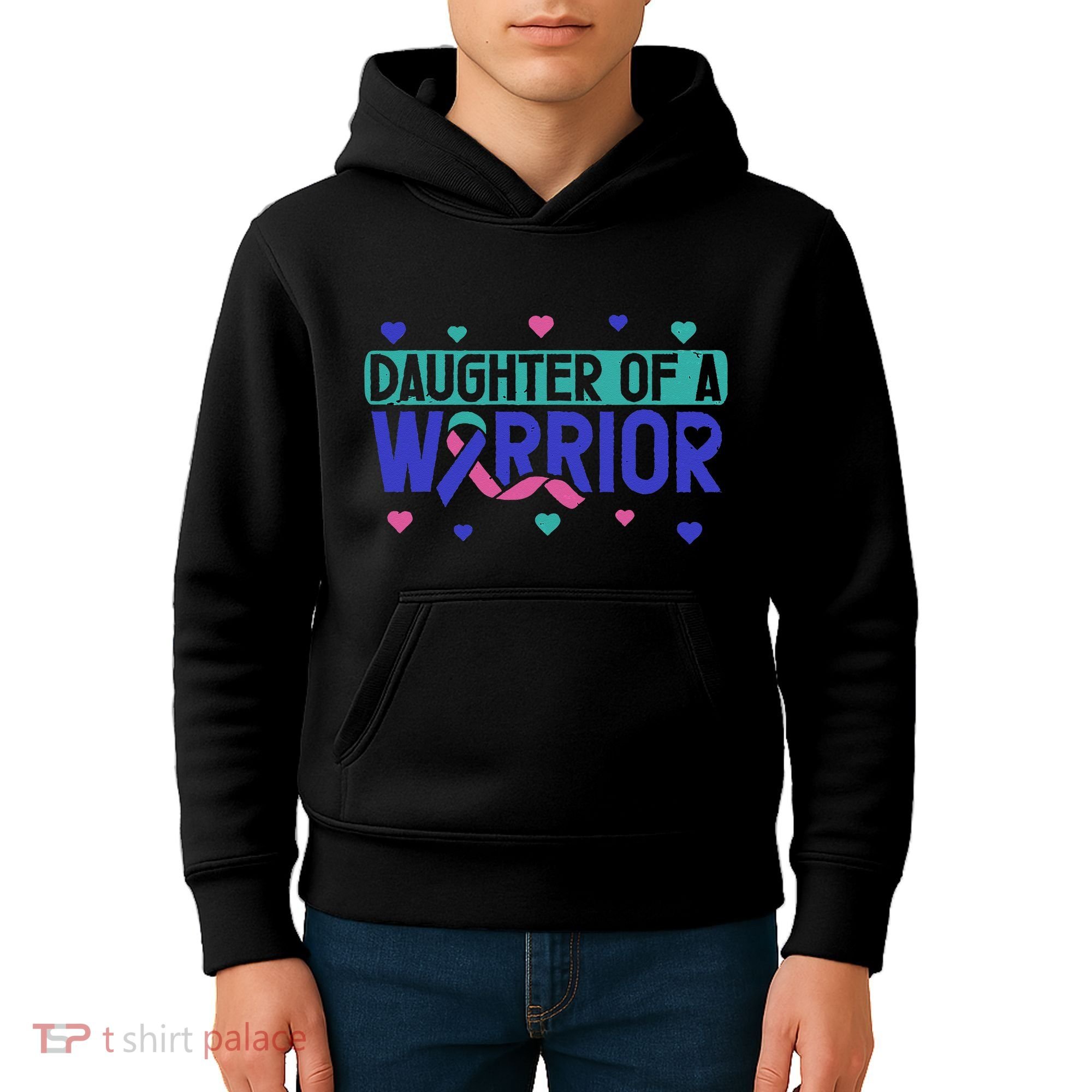 Thyroid Cancer Daughter Thyroid Disease Awareness Warrior Kids Hoodie