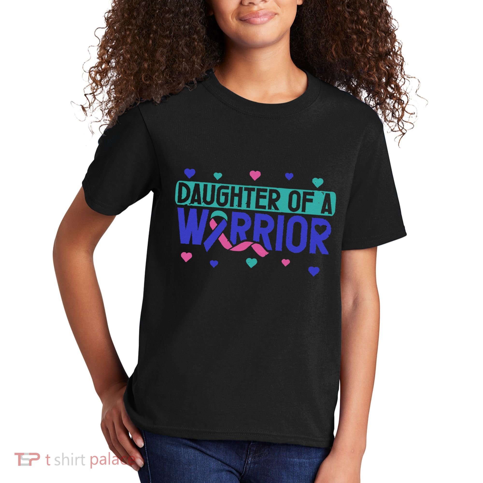 Thyroid Cancer Daughter Thyroid Disease Awareness Warrior Kids T-Shirt