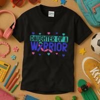 Thyroid Cancer Daughter Thyroid Disease Awareness Warrior Kids T-Shirt thumb 3