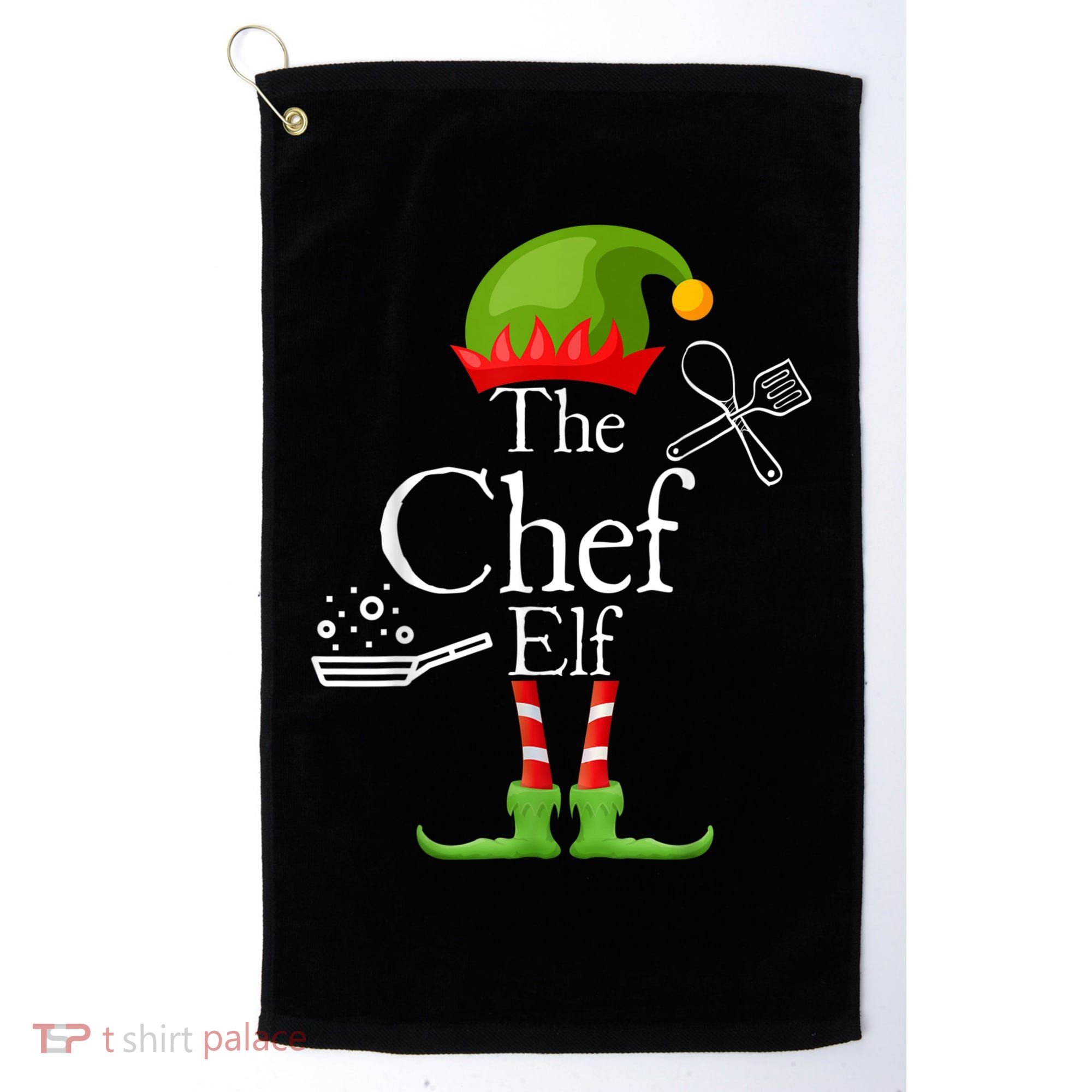 The Chef Elf Matching Family Holidays Golf Towel