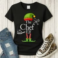 The Chef Elf Matching Family Holidays Women's T-Shirt thumb 3