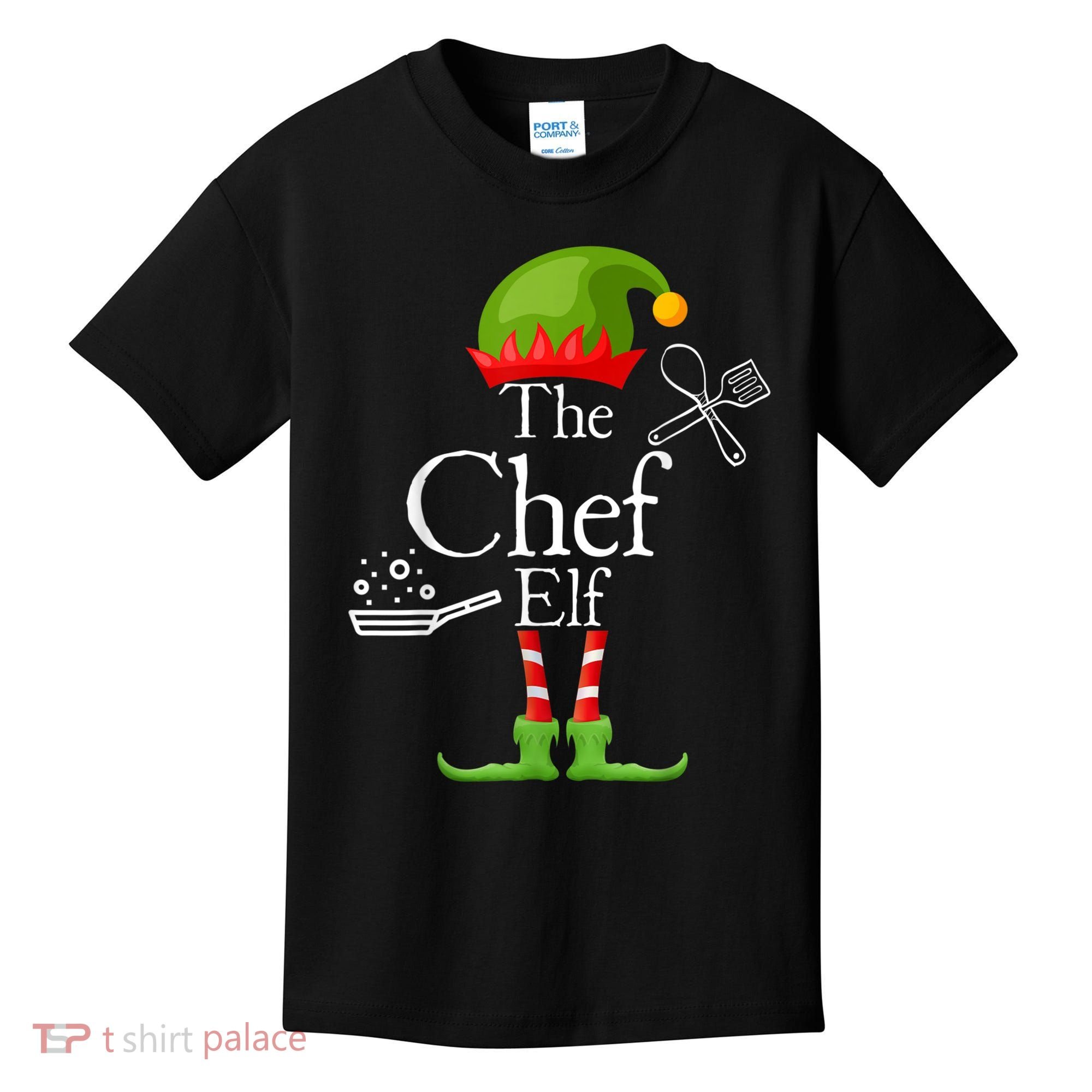 The Chef Elf Matching Family Holidays Kids T-Shirt