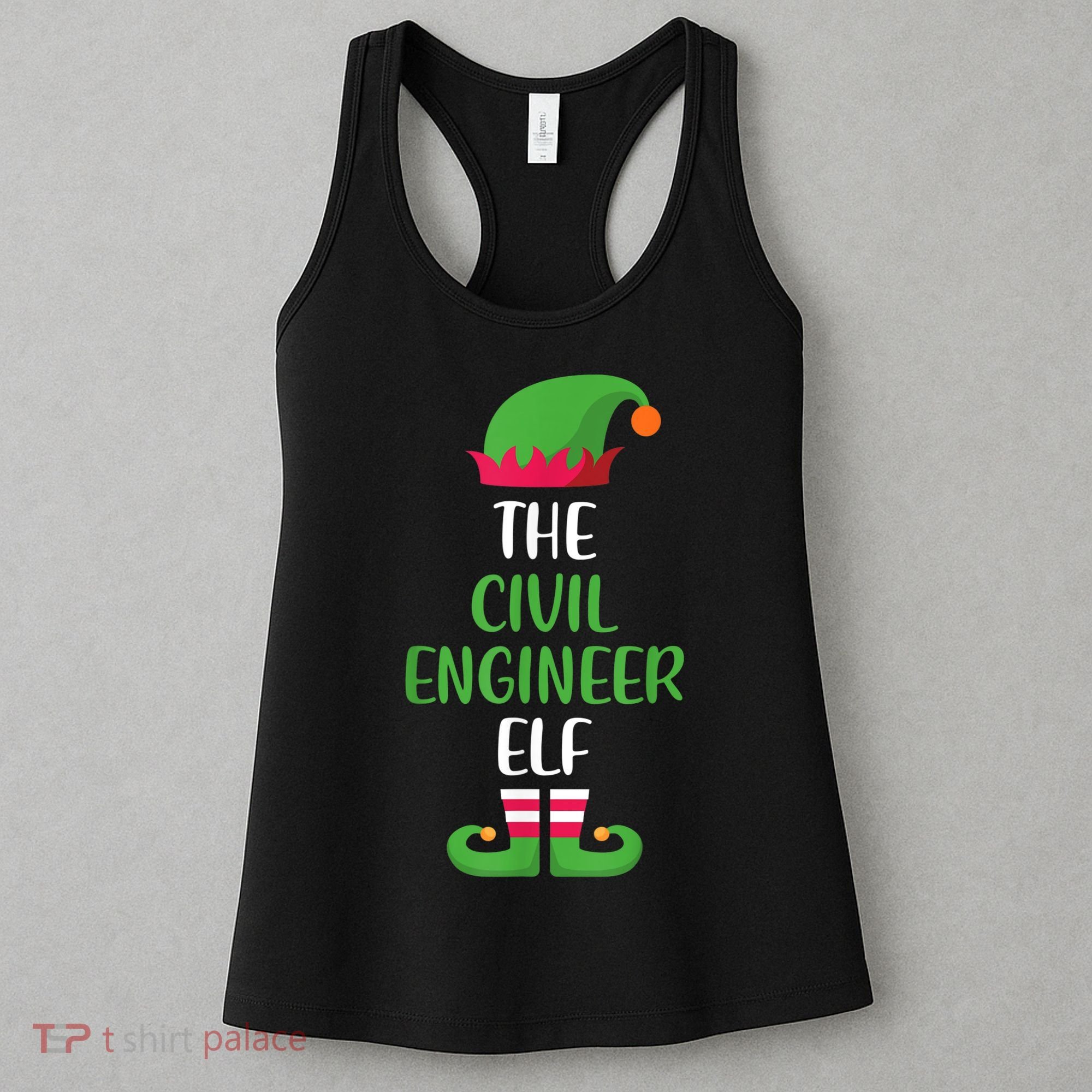 The Civil Engineer Elf Christmas Family Matching Women's Tank Top