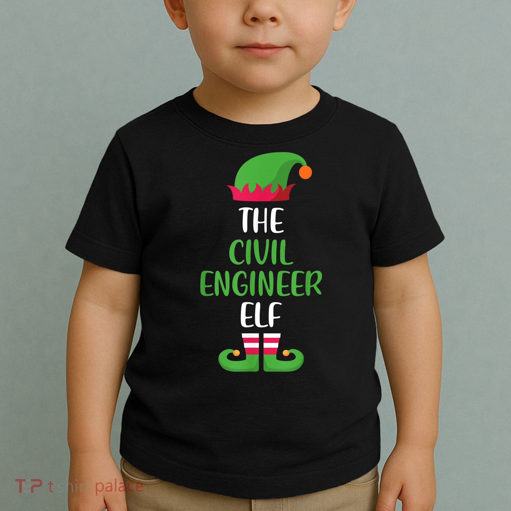 The Civil Engineer Elf Christmas Family Matching Toddler T-Shirt