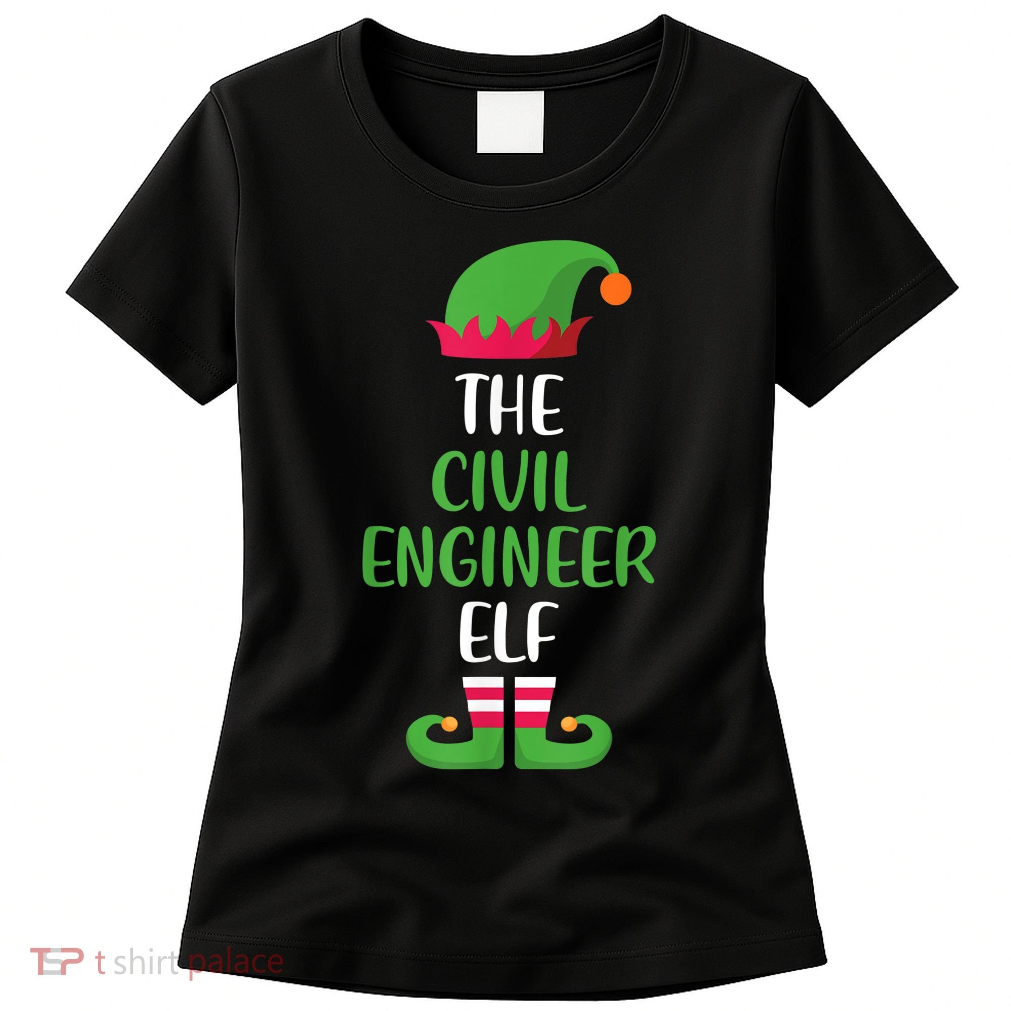 The Civil Engineer Elf Christmas Family Matching Women's T-Shirt