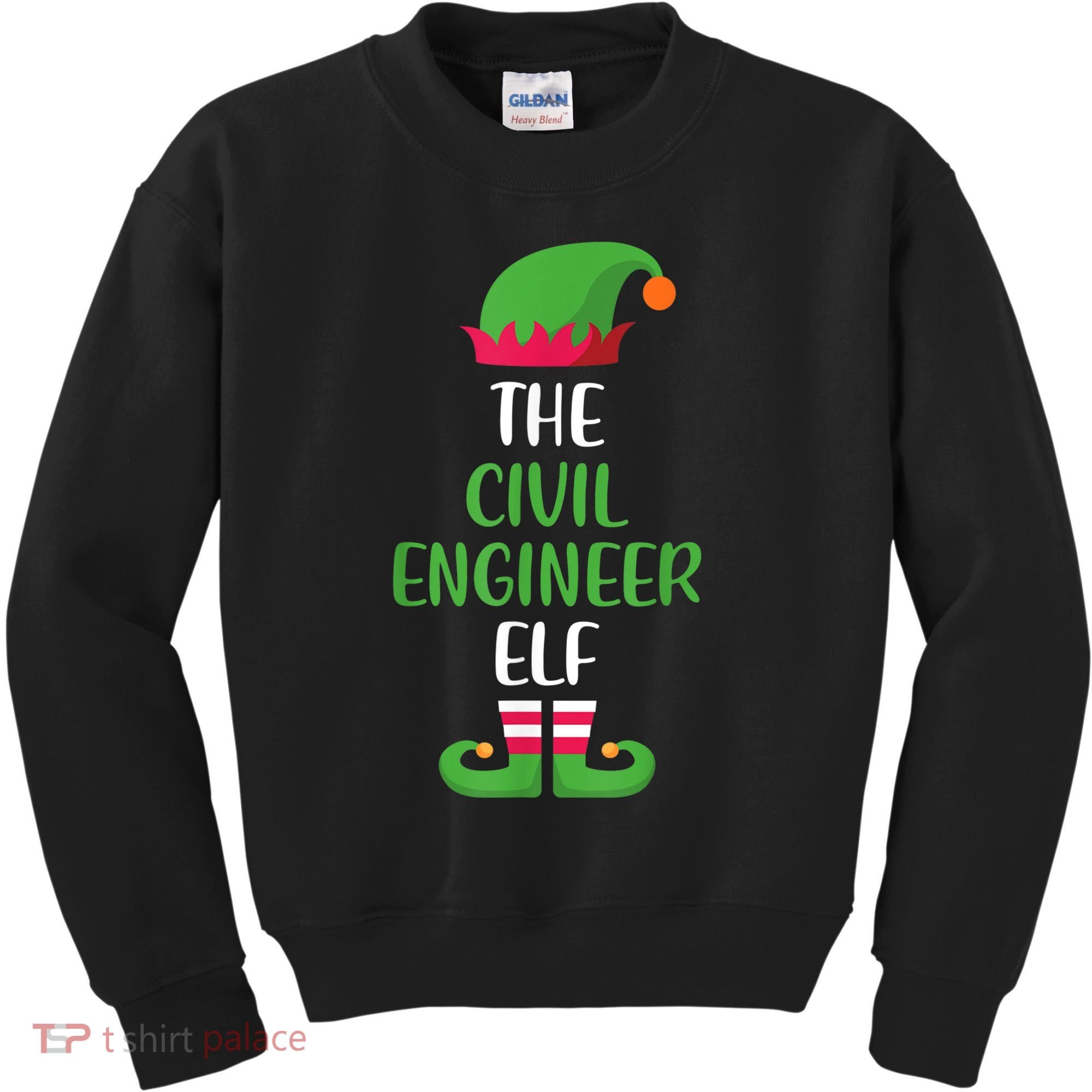 The Civil Engineer Elf Christmas Family Matching Kids Sweatshirt