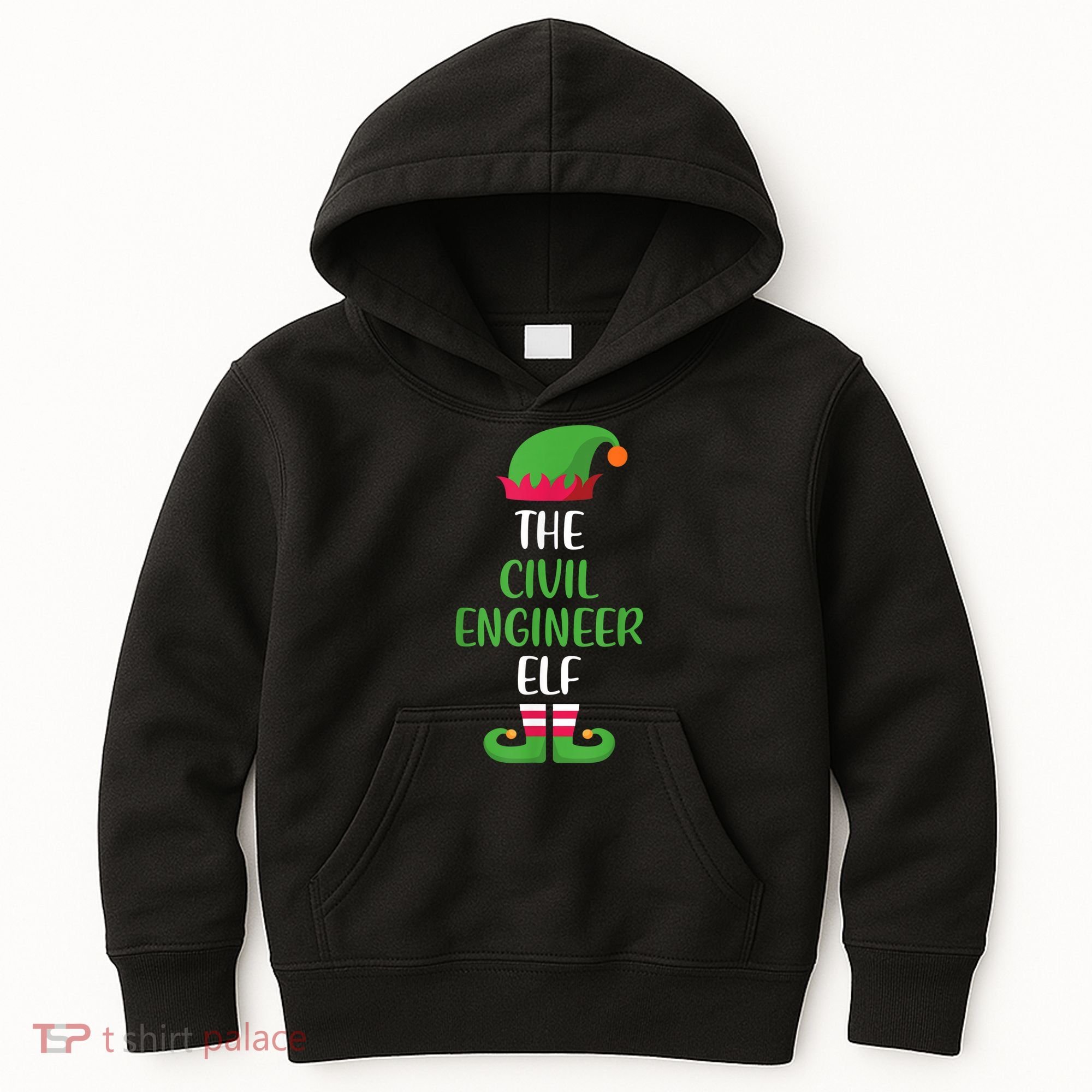 The Civil Engineer Elf Christmas Family Matching Kids Hoodie