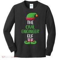 The Civil Engineer Elf Christmas Family Matching Kids Long Sleeve Shirt thumb 0